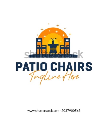 home patio furniture inspiration illustration logo design