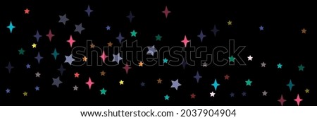 Black Green Blue Bright Yellow Colorful Stars Background. Orange Grey Turquoise Violet Lavender Print Night Sky Background. Red Chaotic Pink Pastel Multicolor Vivid Vibrant Stars Pattern.