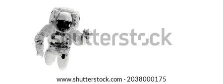 astronaut on the white backgrounds. Elements of this image furnished by NASA