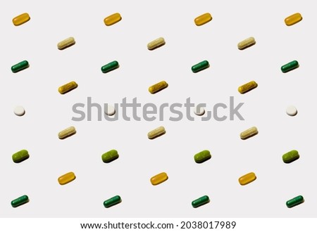 Pattern of colorful pills and tablets