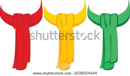 Different types scarf vector art and illustration Royalty-Free Stock Photo #2038029644