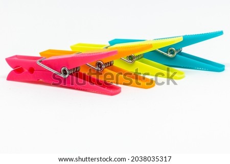 A closeup shot of colorful cloth pins