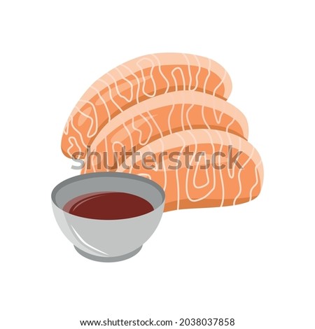salmon cutlet vector design with sauce