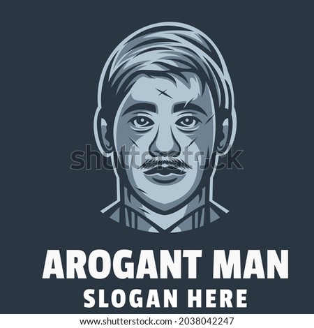 arogant man logo design vector