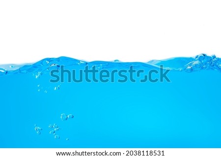 The swaying waves in the blue water create air bubbles expressing freshness.