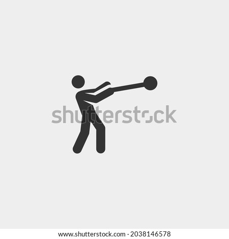 Hammer throw vector icon illustration sign