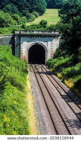 Box Hill Tunnel passes through Box Hill between Chippenham and Bath, England. Royalty-Free Stock Photo #2038158944