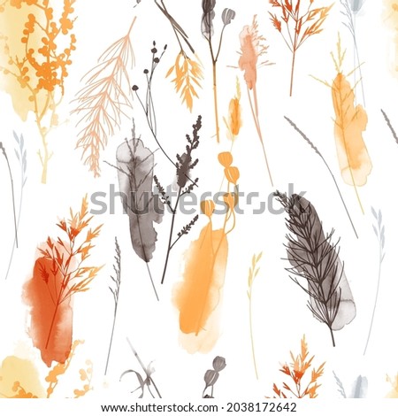 Watercolor vector floral seamless pattern