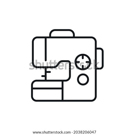 Sewing machine linear icon. Thin line customizable illustration. Contour symbol. Vector isolated outline drawing. Editable stroke