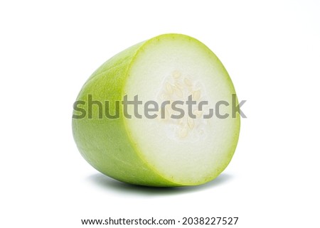 Winter melon, White gourd, isolated on white background Royalty-Free Stock Photo #2038227527