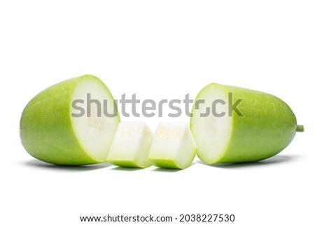 Winter melon, White gourd, isolated on white background Royalty-Free Stock Photo #2038227530