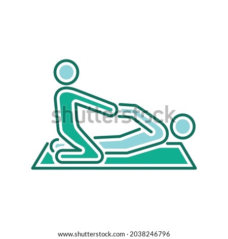 Physiotherapy color line icon. Rehabilitation, therapy concept. Injury treatment. Isolated vector element. Outline pictogram for web page, mobile app, promo.