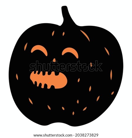 happy carved pumpkin illustration vector