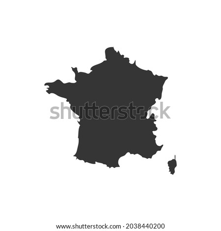 France Icon Silhouette Illustration. French Map Vector Graphic Pictogram Symbol Clip Art. Doodle Sketch Black Sign.