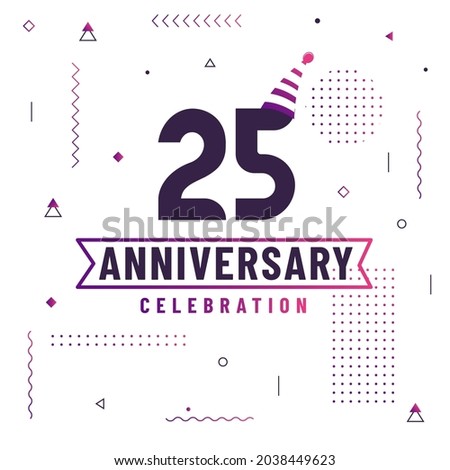 25 years anniversary greetings card, 25 anniversary celebration background free vector.