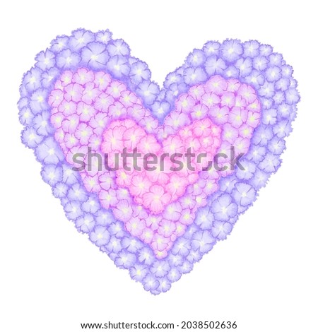 Hand drawn flower bouquet in a shape of heart, clip art in pastel pink and purple colors. For postcards, greeting cards, design, birthday, valentine’s day, mother’s day, wedding, proposal