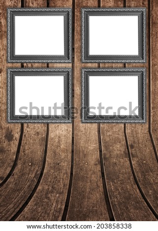 frame on the wooden wall.