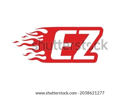 Letter EZ or E Z fire logo vector illustration. Speed flame icon for your project, company or application.