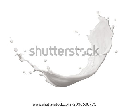 milk or white liquid splash isolated on white Royalty-Free Stock Photo #2038638791