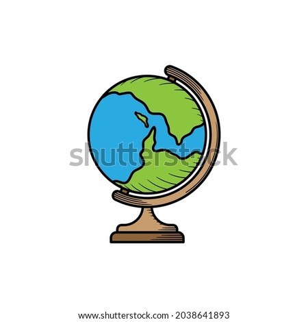 School globe hand drawn icon illustration isolated