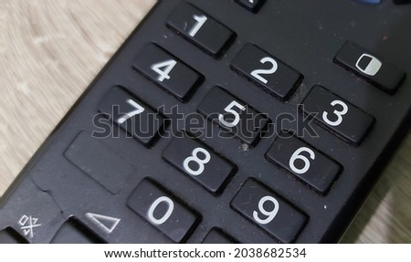 Picture of numbers in the tv remote control