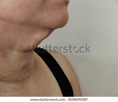 close up layer under the neck of woman.