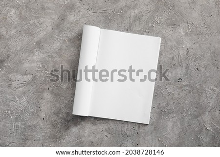 Blank magazine on grey background
