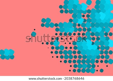 Blue mosaic design on pink background. Copy space for text. Vector illustration