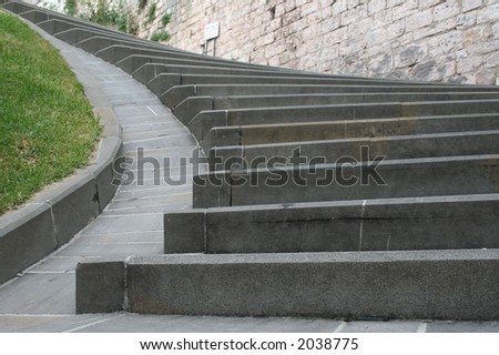 Ascending stairs outside. Royalty-Free Stock Photo #2038775