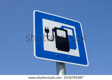 sign for electrical charging station for cars