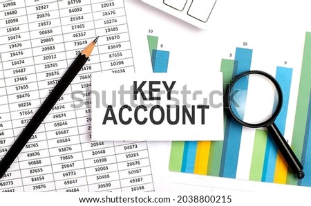 KEY ACCOUNT text on white card on the chart background