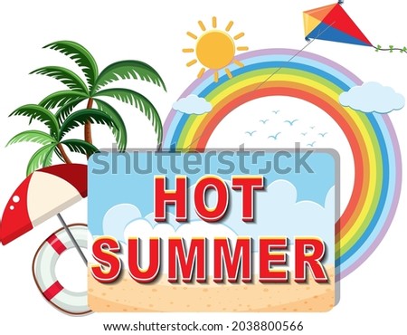 Summer sale banner template illustration