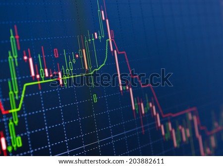 Stock finance business diagram on the screen