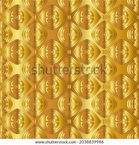 Geometric vector pattern with yellow and white gradient. gold ornament for wallpapers and backgrounds.