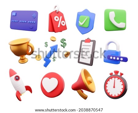 Set of 3d render icon high resolution on white background. 3d render icon set.