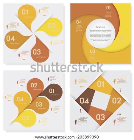 Collection of yellow color design clean number banners template/graphic or website layout. Vector.