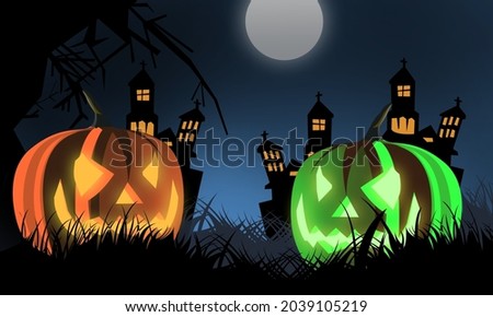 illustration vector graphic of halloween party. perfect for banner, greeting card, chiledren's book,etc.