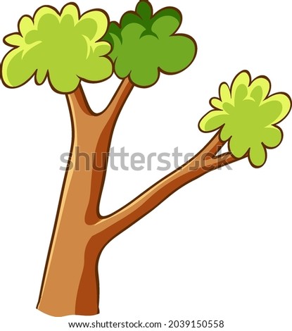 Branches of tree in cartoon style  illustration