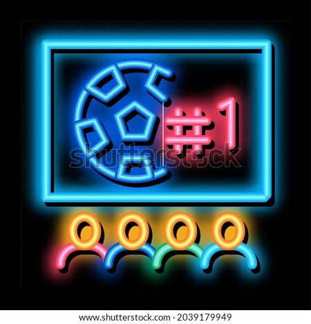 Football Fan Club neon light sign vector. Glowing bright icon Football Fan Club Sign. transparent symbol illustration