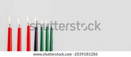 Kwanzaa banner with candles and copy space. 