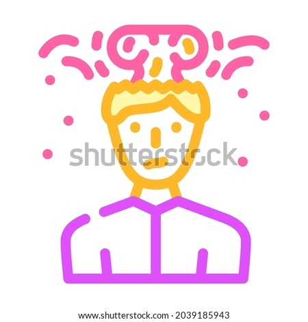 brain explosion male color icon vector. brain explosion male sign. isolated symbol illustration