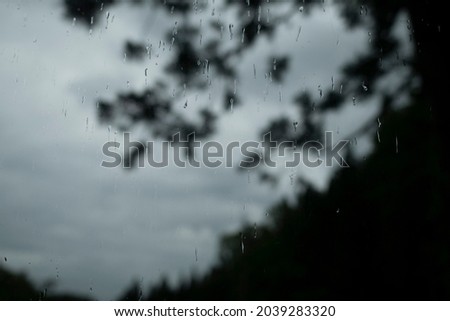 Raindrops on the window glass