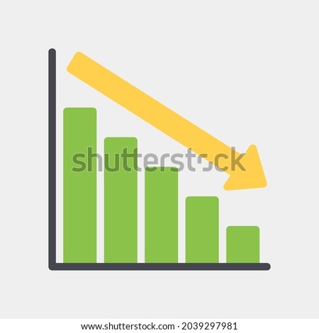 Vector illustration of loss icon in flat style for any projects, use for website mobile app presentation