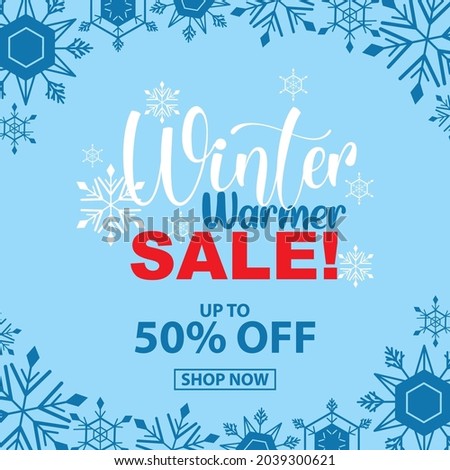 Winter sale banner template illustration