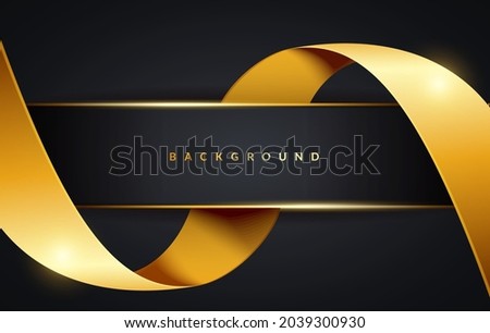 Vector Illustration Golden Ribbon Background