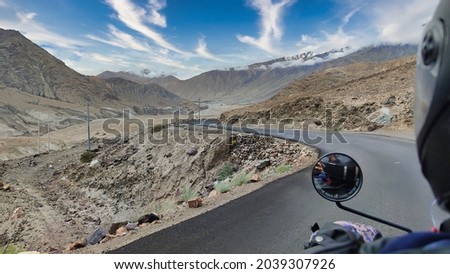 Breathtakingly beautiful landscapes of Ladakh captured by pillion ride on a bike trip Royalty-Free Stock Photo #2039307926