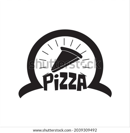 retro logo with a classic style but presents a modern vintage retro model for a food restaurant emblem black and white material hamburger and pizza