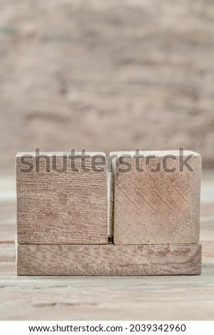 blank wooden cubes with copy space on the table
