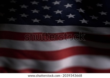 Extreme macro photography of American flag