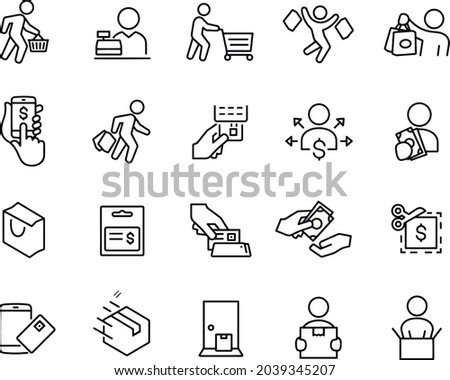 Shopping Thin Line Icons vector design 
